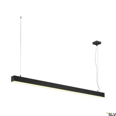 Q-LINE DALI SINGLE LED, pendant, dimmable, 1500mm, Negro