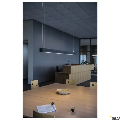 Q-LINE DALI SINGLE LED, suspension, dimmable, 1500mm, Noir