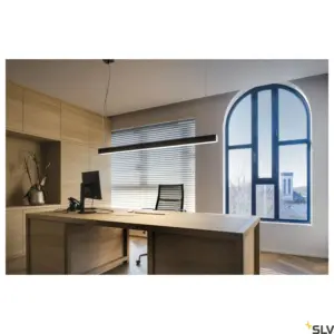 Q-LINE DALI SINGLE LED, suspension, dimmable, 1500mm, Noir