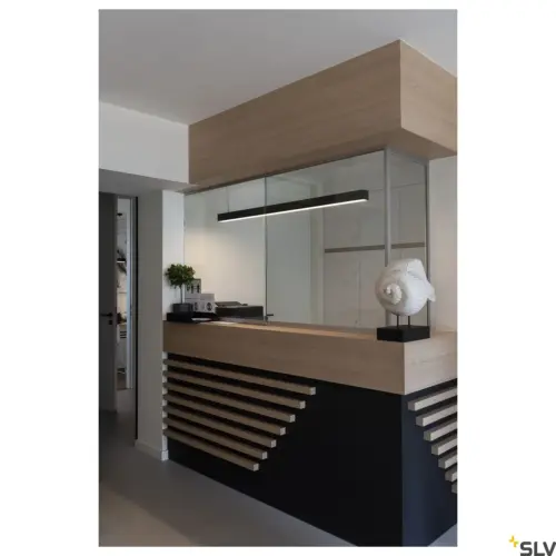 Q-LINE DALI SINGLE LED, suspension, dimmable, 1500mm, Noir