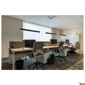 GLENOS, pendente profissional, LED, 3000K, preto, 1 m, 43W