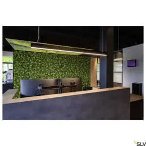 GLENOS, pendente profissional, LED, 3000K, preto, 1 m, 43W