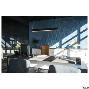 GLENOS, luminária pendente profissional, LED, 4000K, preto, 1 m, 43W