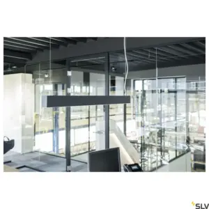 GLENOS, luminária pendente profissional, LED, 4000K, preto, 1 m, 43W