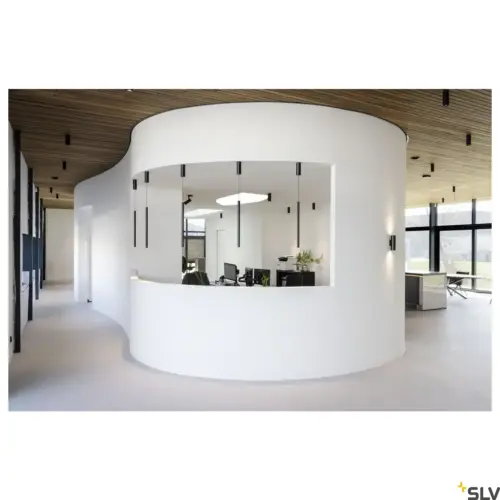 HELIA 40 round Black Flat Canopy 9W