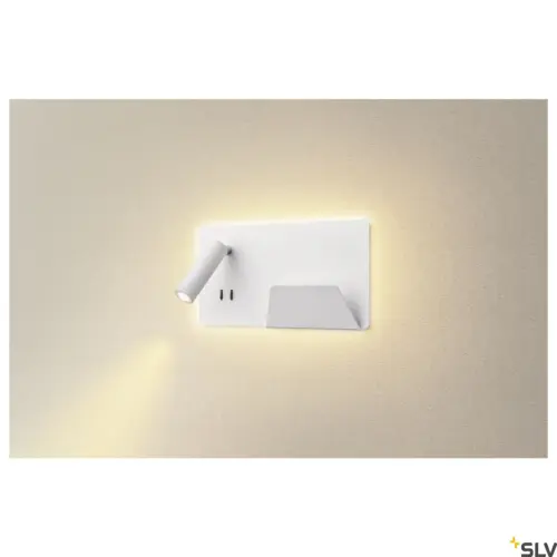 SOMNILA SPOT Applique murale blanche droit USB
