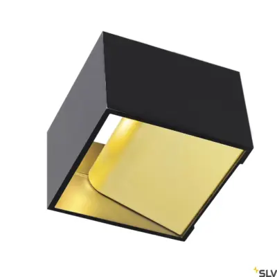 LOGS IN Aplique LED Cuadrado Negro/Latón