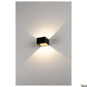 LOGS IN Aplique LED Cuadrado Negro/Latón