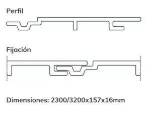 Tarima Exterior Sintética Maciza/Grapa Vista