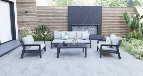Ensemble de meubles d'extérieur Collection Pakse Anthracite/Gris