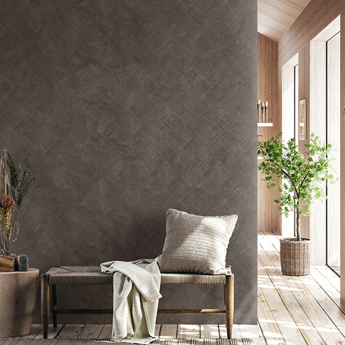 Revestimiento Pared Element 3D Concreto Rayado 260x50x06