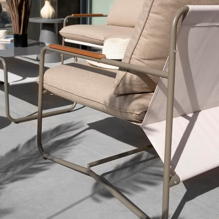 Conjunto Coleccion Vesta Crema 6 Conjunto Exterior Sofá+Sillones+Mesa Colección VESTA
