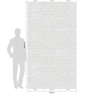 Revestimiento Pared Element 3D Ladrillo Blanco 260x50cm