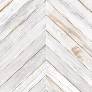 Element 3D Wall Cladding Herringbone White 260x50cmx6mm