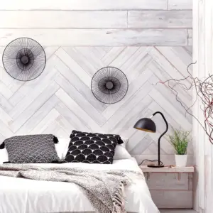 Element 3D Wall Cladding Herringbone White 260x50cmx6mm