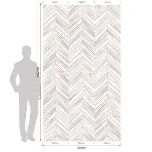 Element 3D Wall Cladding Herringbone White 260x50cmx6mm