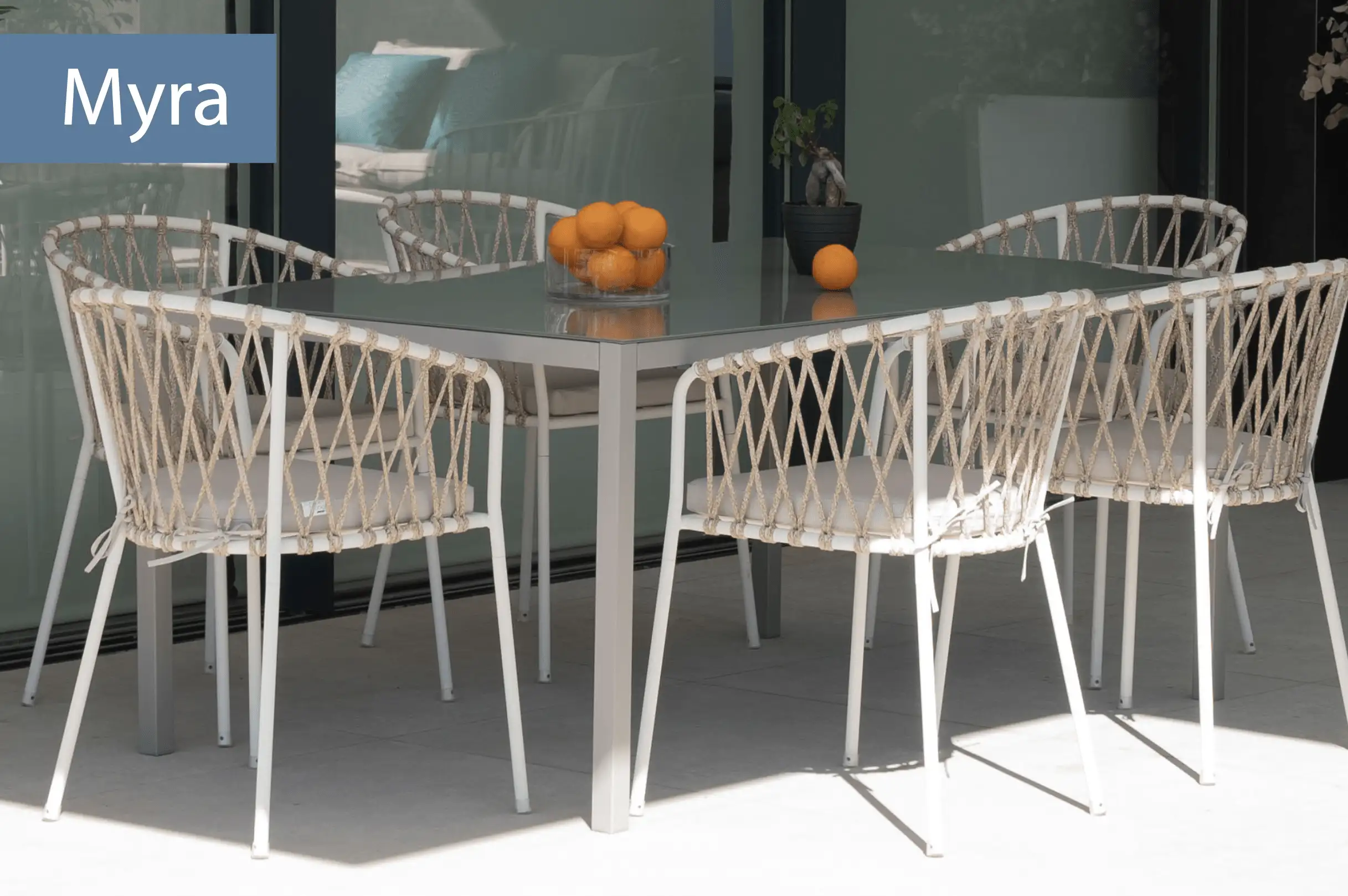 Pack 6 Chaises d'extérieur Collection MYRA 58x56x81cm