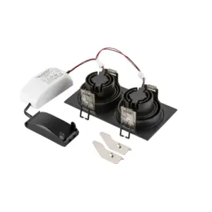 NEW-TRIA® 155 Luminaire encastré de plafond/carré 3000K/2xLights/PHASE/38°/Noir