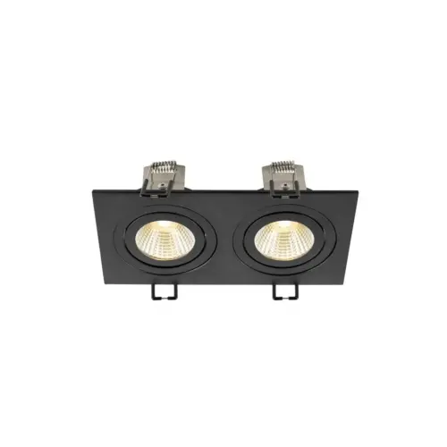 NEW-TRIA® 155 Luminaire encastré de plafond/carré 3000K/2xLights/PHASE/38°/Noir