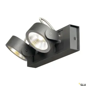 KALU Lampe murale/plafonnier double tête 60° Noir