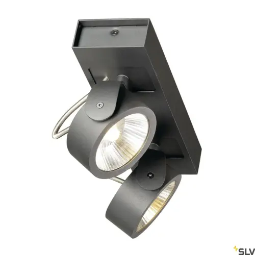 KALU Lampe murale/plafonnier double tête 60° Noir