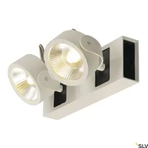 KALU Lampe murale/plafonnier double tête 60° blanc/noir