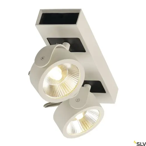 KALU Lampe murale/plafonnier double tête 60° blanc/noir