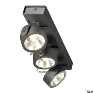 KALU Wall/Ceiling Lamp Three Spotlights 60° Black