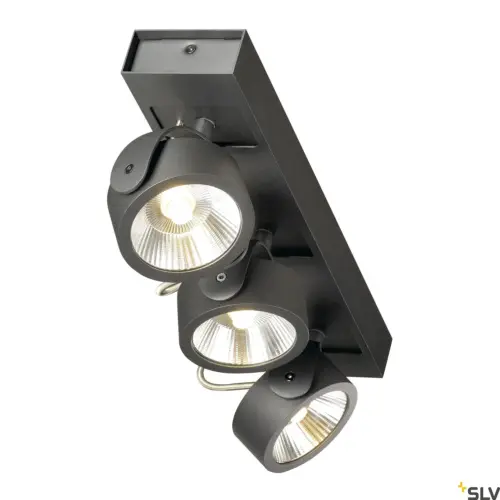 KALU Wall/Ceiling Lamp Three Spotlights 60° Black