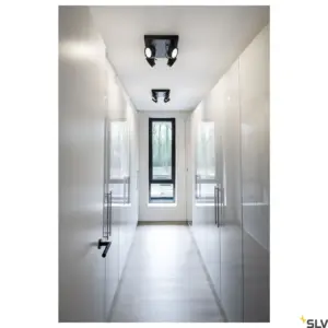 KALU Applique/plafonnier Quatre spots carrés 60° Noir