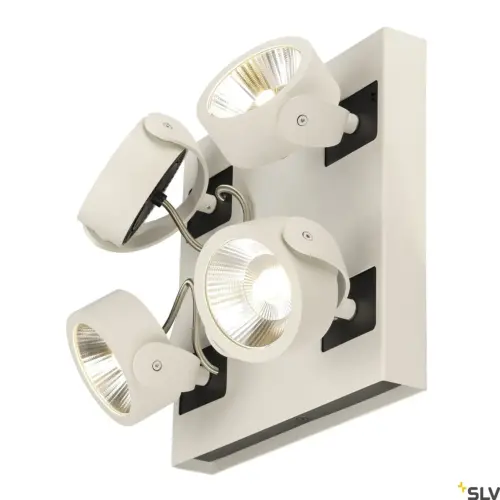 KALU Wall/Ceiling Lamp Four Spotlights Square 60° White/Black