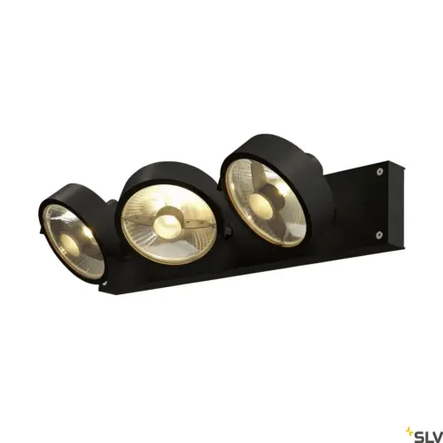 KALU Lámpara Pared/Techo Tres Focos Negro