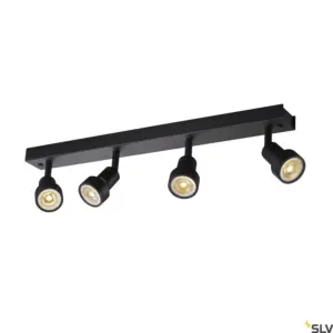 PURI CW Lámpara Pared/Techo Cuádruple Negro