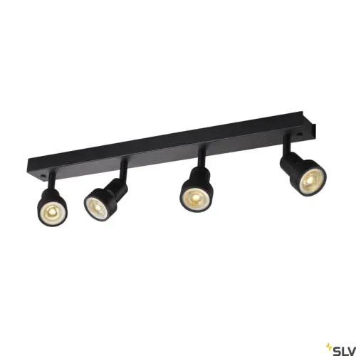 PURI CW Lámpara Pared/Techo Cuádruple Negro