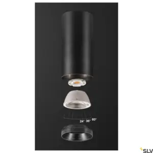 NUMINOS® CL PHASE L Luz de teto LED Preto
