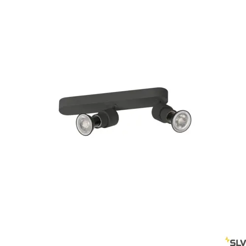 PURI 2.0 Candeeiro de parede/teto assimétrico básico redondo preto