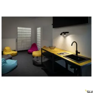 PURI 2.0 Tube Lámpara Pared/Techo Asimétrica Negro