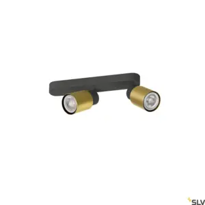 PURI 2.0 Tube Lámpara Pared/Techo Asimétrica Negro/Dorado