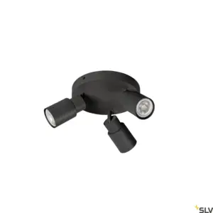 PURI 2.0 Tube Wall/Ceiling Lamp Round Black