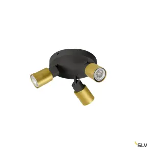 PURI 2.0 Tube Lámpara Pared/Techo Redonda Negro/Dorado