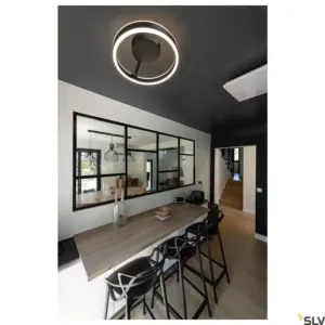 ONE Candeeiro de parede/teto Redondo 130° Preto