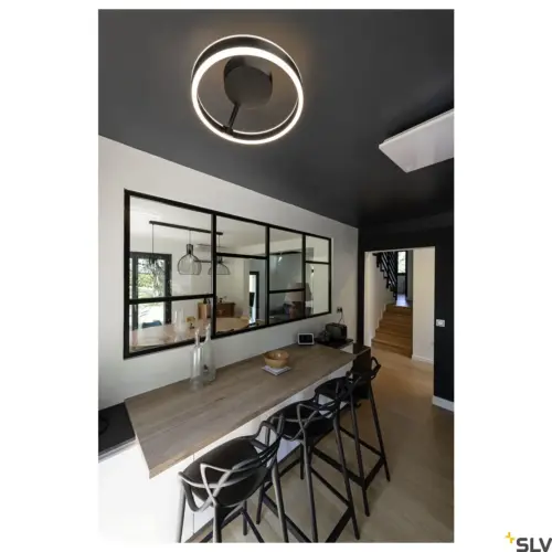 ONE Candeeiro de parede/teto Redondo 130° Preto