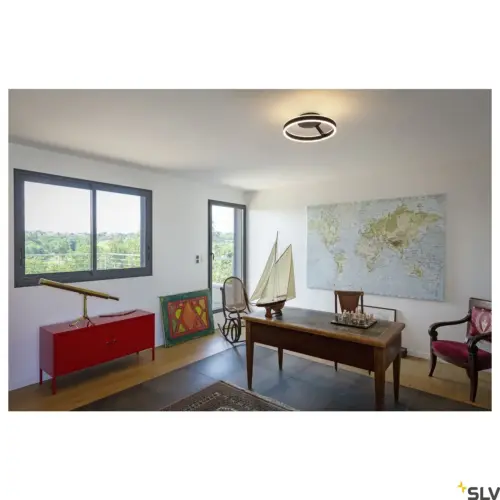 ONE Lámpara Pared/Techo Redonda 130° Negro