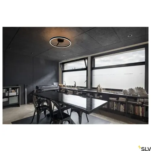 ONE Candeeiro de parede/teto Redondo 130° Preto