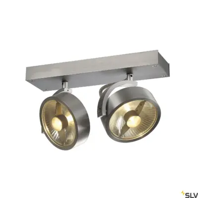 KALU Candeeiro de parede/teto com cabeça dupla em alumínio escovado