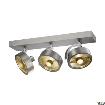 KALU Applique/plafonnier Triple tête Aluminium brossé