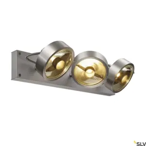 KALU Applique/plafonnier Triple tête Aluminium brossé