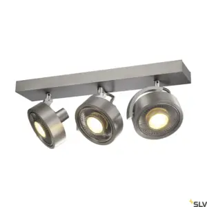 KALU Applique/plafonnier Triple tête Aluminium brossé