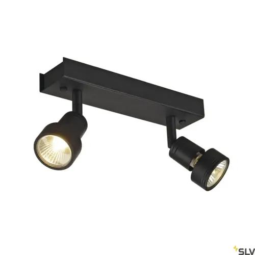 PURI 2 Candeeiro de parede/teto Cabeça dupla Preto mate