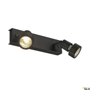 PURI 2 Candeeiro de parede/teto Cabeça dupla Preto mate